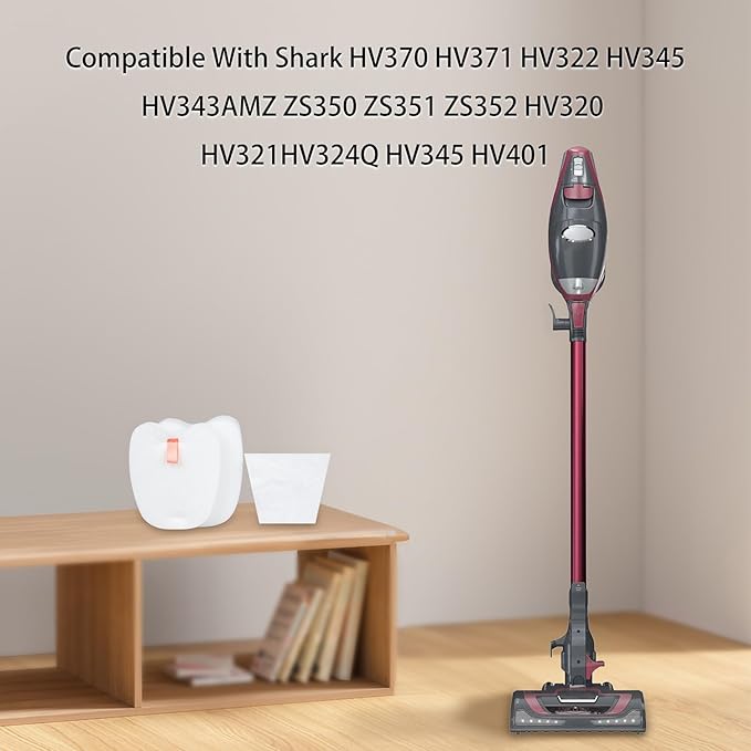 HV370 Filter Compatible with Shark HV370 HV371 HV322 HV345 HV343AMZ ZS350 ZS351 ZS352 HV320 HV321 HV324Q HV345 HV401 Rocket Pro Corded Stick Vacuum (2 Sets)