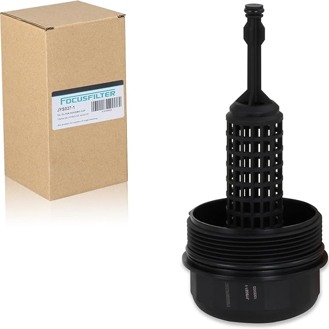 FOCUSFILTER CAP5610 Oil Filter Housing Cover, 26351-3C100 Cap & 26360-3C100 Relief Valve & 26352-3C100 Core, Compatible with for Hyundai Santa Fe 07-09 Sonata 06-09 Entourage 07-08 Veracruz 07-08