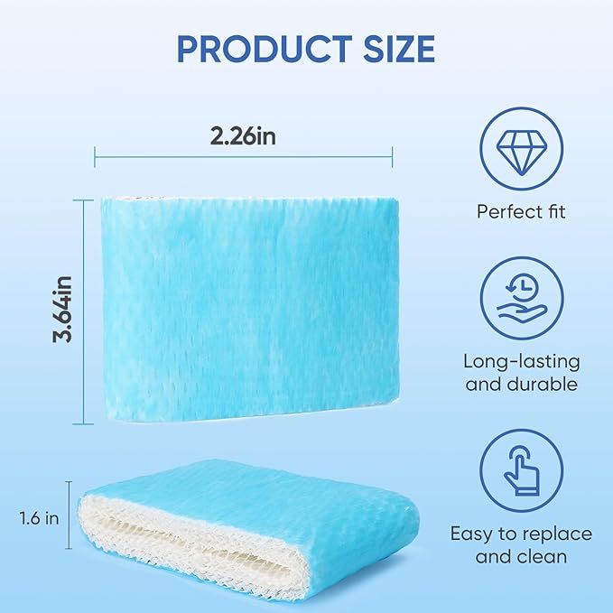 6 Pack Humidifier Filters HAC-504 Replacement for Honeywell Humidifier Filter, Filter A Humidifier Filter Replacement for HCM300/350/600/700 Honeywell Humidifier, Blue