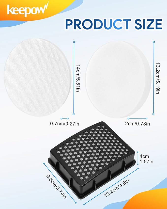 KEEPOW Vacuum Filter Compatible with Kenmore Bagless Upright Vacuum Cleaner Models DU2015 DU2012 K4010 Series, 2+4 Pack