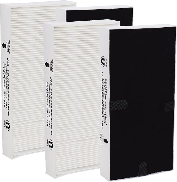 Air Purifier Filters for Honeywell HRF201B, HHT270, FHT170, FHT180, FHT190,HHT270W, HHT290 and Febreze FRF102B, FHT190W HEPAClean Series Air Purifier - Type U HEPA Filter - 4Pack