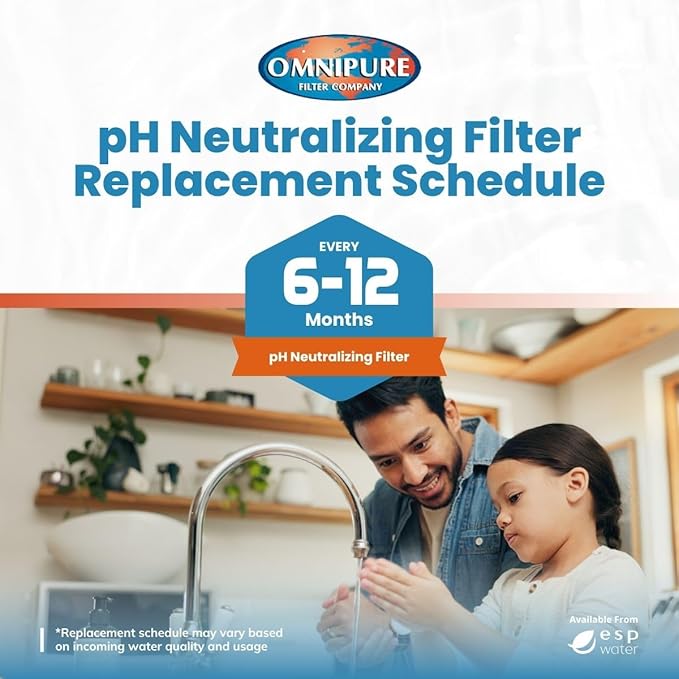 Omnipure K2548 Inline Calcite pH Neutralizing Remineralization Water Filter for Reverse Osmosis 2 x 10 Inches (K2548-JJ)