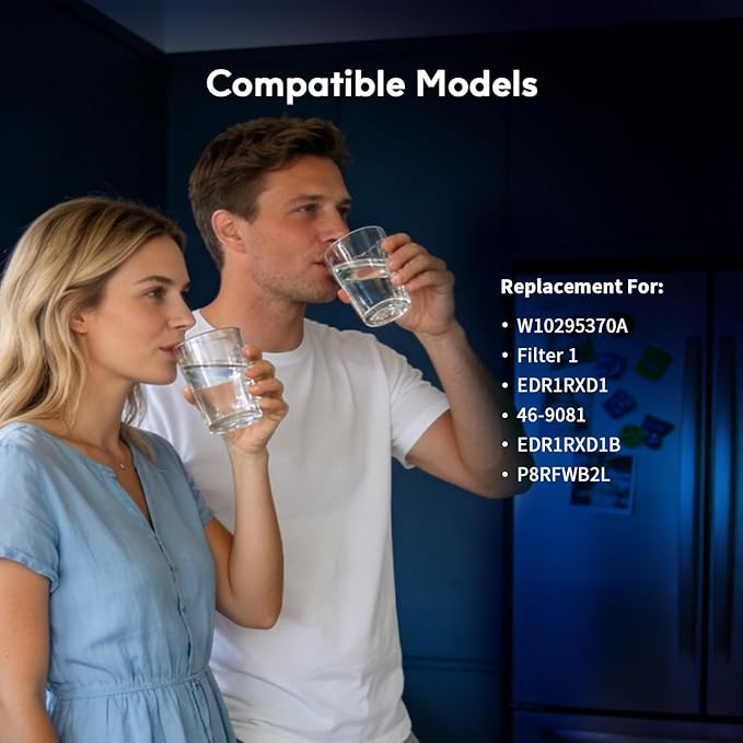 BELVITA Plus NSF/ANSI 53 Certified Water Filter Compatible with W10295370A, EDR1RXD1, WHR1RXD1, KAD1RXD1, Filter 1, W10295370, P4RFWB, P8RFWB2L, 46-9930, 46-9081 Refrigerator Water Filter, 3 Pack