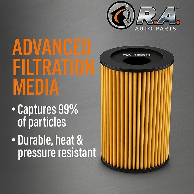 RA-10855 Engine Oil Filter 15K Mile Change Automotive Replacement Interval Cartridge for Select Models Hyundai Azera Santa Fe (Base and XL) Kia Cadenza Sedona Sorent
