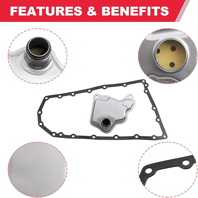 RE0F10D JF017E Transmission Filter Oil Pan Gasket Kit Fit for Nissan Altima Maxima Quest Murano Pathfinder Infiniti Qx60 Replaces# 31728-29X0D 31726-3JX0A 31726-28X0A