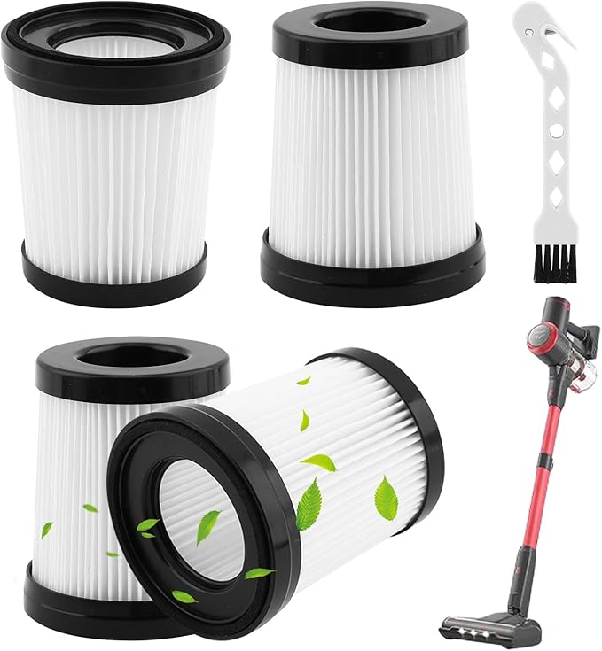 4pack HEPA Filter Compatible with FSV101 & FSV001/for Girnoor G160 and G165/for Afoddon A300/for Lubluelu 202/for OSV-102, Stick Vacuum Cleaners Filters Replacement, with 1pc Cleaning Brush