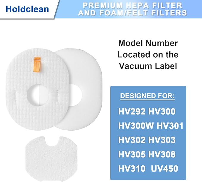 Vacuum Filters Replacement for Shark Rocket, HV300, HV300W, HV301, HV302, HV303, HV305, HV308, HV310, UV450, 3 Foam + 3 Felt Filters and 3 Post-Filters, Replaces Part XFFV300