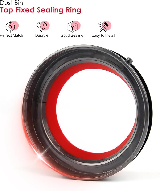 Dust Bin Fixed Sealing Ring Compatible with Dyson V12 SV18 SV20 Detect Slim/Digital Slim Vacuum Cleaner Canister Replacement Parts, Compatible with Dyson Bin Part No. 965272-01