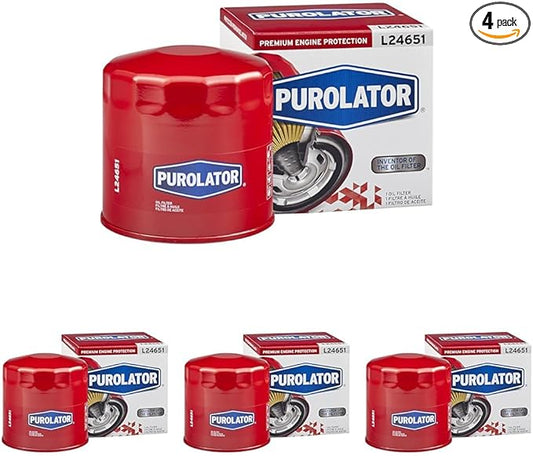 Purolator L24651 Premium Engine Protection Spin On Oil Filter Compatible With Ford F-150, F-250 Super Duty, Expedition, Explorer, Mustang, E-350 Super Duty, F-350 Super Duty and Escape (Pack of 4)