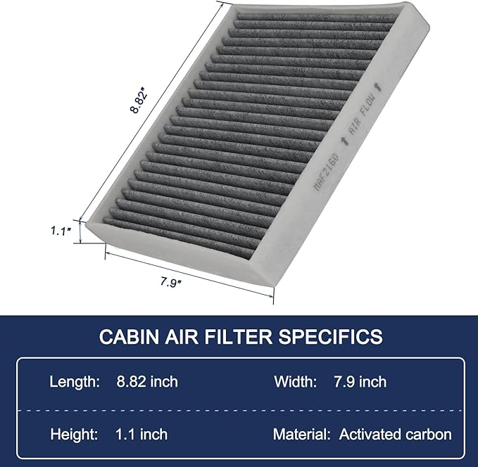 Cabin Air Filter for Hyundai Kona 18-22, Tucson 16-21, Kia Sportage 17-22, Seltos 21-24, Soul 20-24, Veloster 19-21, Venue 20-24 and More, with Activate Carbon Replacement for CF12160