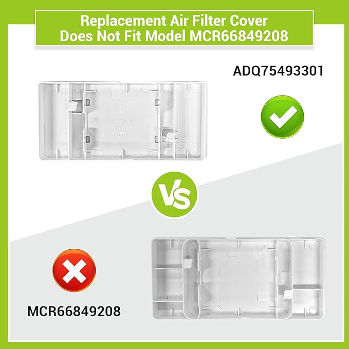 ADQ75493301 Refrigerator Fresh Air Filter Cover Replacement for LG Refrigerator Parts LRMVS3006S, LRMDS3006S, LRMVC2306S, LRMDC2306D, LRMDS3006D LRFVC2406S LFXS26596S LFXS28596S LRFXC2416S