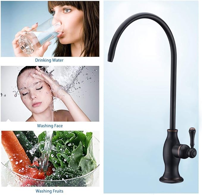 Delle Rosa Drinking Water Faucet, Stainless Steel Kitchen Water Filter Faucet, Commercial Water Filtration Faucet for Under Sink Water Filter System, Oil Rubbed Bronze Non-Air Gap RO Faucets