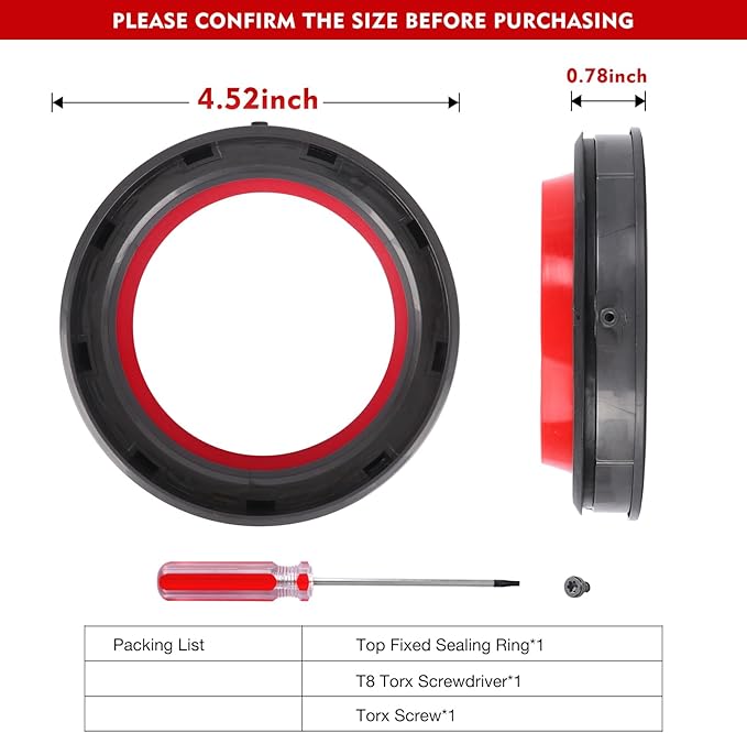 Dust Bin Sealing Ring Compatible with Dyson V11 V15 SV14 SV15 SV22 Vacuum Cleaner Canister Replacement Part Sealing Ring Assembly