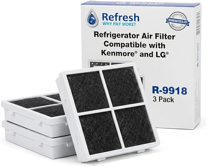 Refresh Replacement for Kenmore 46-9918, 9918, 469918, ADQ73214402, ADQ73214404 and LG LT120F Refrigerator Air Filter (3-Pack)