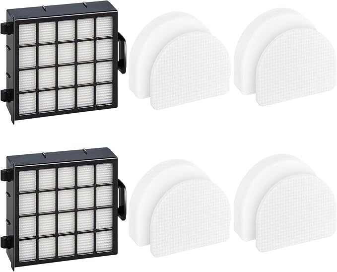 Leemone AZ4002 Replacement Accessories for Shark AZ4000 AZ4000C AZ4002 AZ4002W POWERDETECT Upright Vacuum Cleaner, 2 Post-Motor Filters, 4 Foam & Felt Filters, 10 Pack