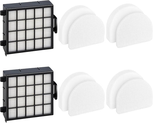 Leemone AZ4002 Replacement Accessories for Shark AZ4000 AZ4000C AZ4002 AZ4002W POWERDETECT Upright Vacuum Cleaner, 2 Post-Motor Filters, 4 Foam & Felt Filters, 10 Pack