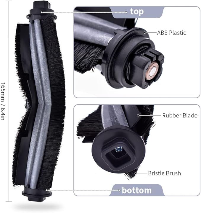 18 Pack Accessories Kit For Ecovacs Deebot OZMO U2 DGN22 U2 Pro Robot Vacuum Cleaner, 1 Main Brush, 6 Side Brush, 6 HEPA Filter, 5 Mop Cloth