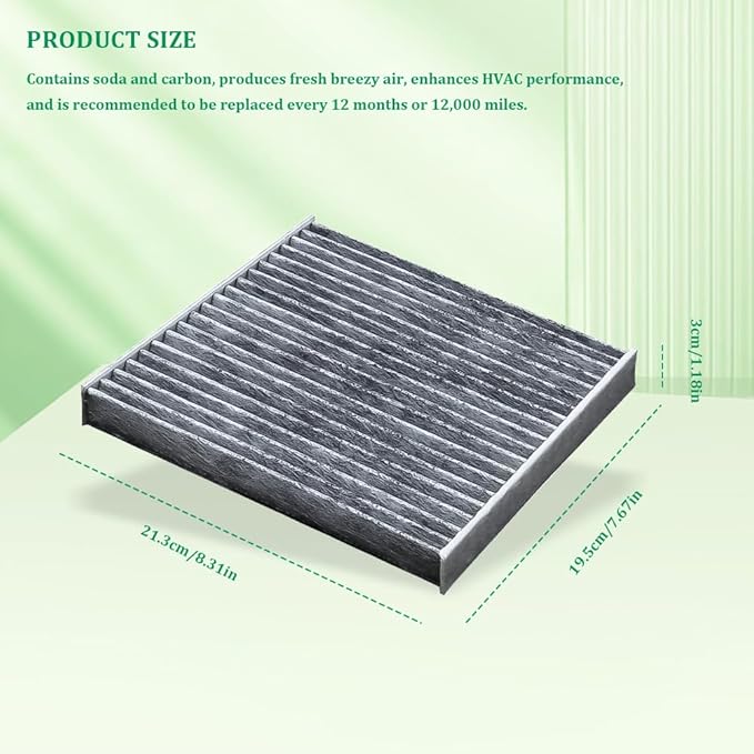 Cabin Air Filter with Activated Carbon, CP285 CF10285 Engine Air Filter, Automotive interior Accessories AC & Heater Cabin Filter Replacement for Subaru, Scion, Land Rover