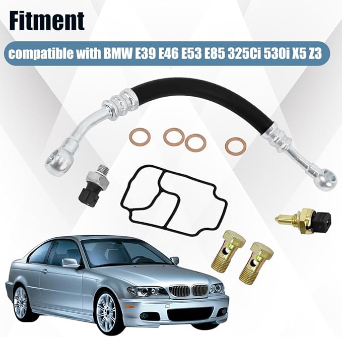Engine Oil Filter Housing Gasket Kit Compatible with BMW 325Ci 530i X5 Z3 E39 E46 E53 E85 Replaces 11361705532 11421719855 12618611273 32416852469 13621433076 Engine Oil Filter Housing Seal Kit