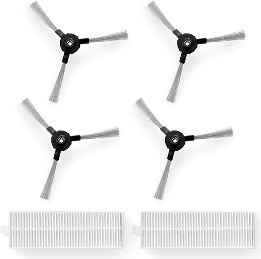 SereneLife PUCRCX70 Robot Vacuum Accessory Kit - (4) Sweeping Side Brushes, (2) Air Filter - Robot Vacuum Cleaner Replacement Parts and Accessory Kit Compatible Only with PUCRCX70 PRTPUCRCX7010