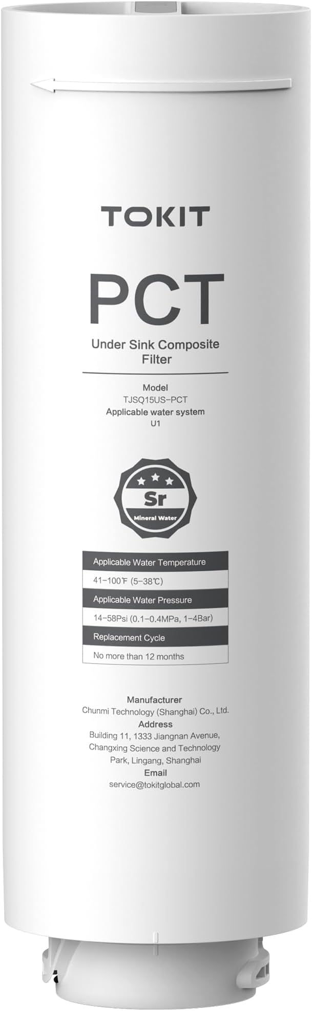 TOKIT PCT Replacement Filter for U1, NSF/ANSI 58 Certified, Reduce TDS, Replacement for U1 Reverse Osmosis System Water Filter, 12-Month Lifetime