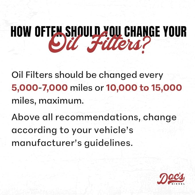 Doc's Diesel Oil Filter D5335 | Compatible with 1989-2024 RAM 6.7L Cummins 2500, 3500, 4500, 5500, RAM 5.9L Cummins 2500, 3500, 4500, 5500 1989-2007.5 | Replaces 05083285AA