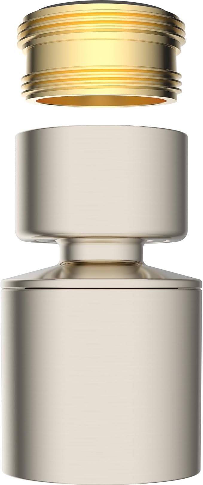 Hibbent NSF/ANSI/CAN 61 Certified Faucet Aerator, 360° Swivel Kitchen Sink Aerator, CUPC Certification 2-Flow Sink Sprayer Attachement, Faucet Replacement Part 55/64 Inch Female Thread, Brushed Nickel