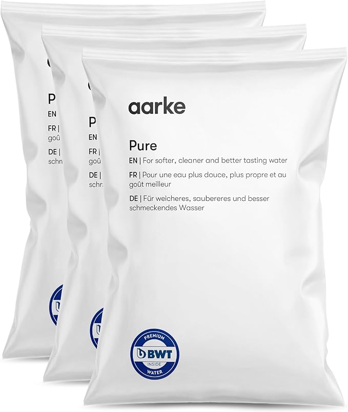 Aarke Pure Filter Refill Granules - Reduces Heavy Metals for Clean Water, Eco-Friendly, 8-Week Performance, Compatible With Purifier Pitchers (3 Pack)