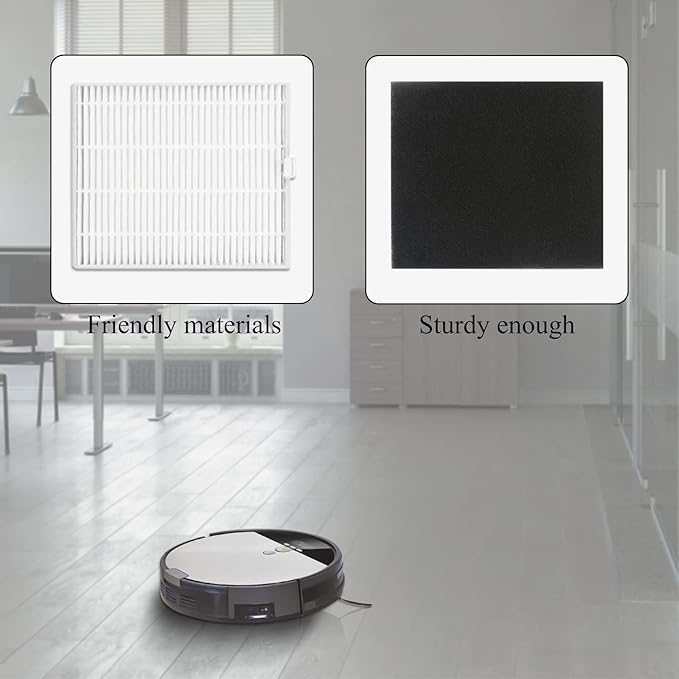 Replacement Parts Kit - 6 Side Brushes 10 High Efficiency Filters Sponge Filters for ILIFE V8s Series - Vacuum Cleaner Replenishment Brush Filter Accessories