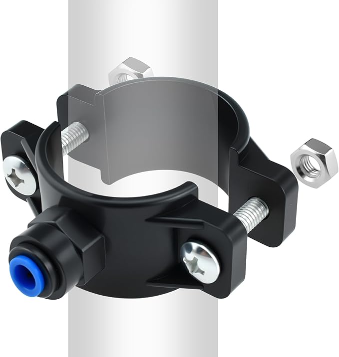 1 Pack Drain Saddle Valve with 1/4” Quick Connect for Under-Sink Reverse Osmosis Systems Fit RO System Water Filter