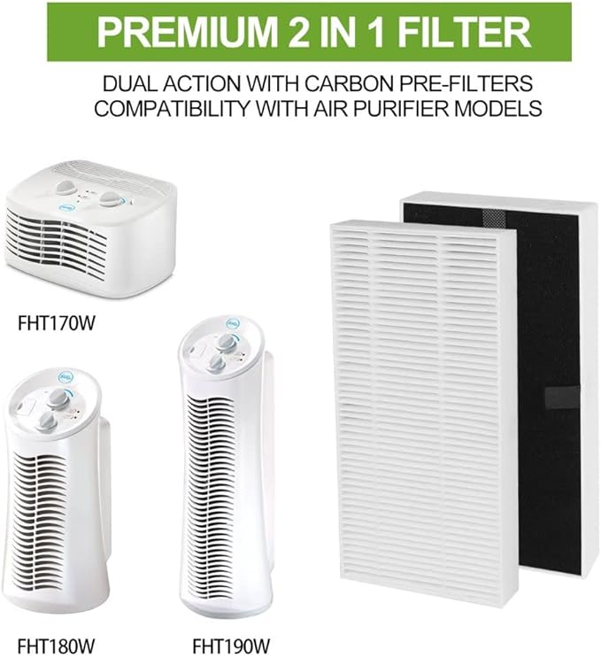 Filter for Febreze FRF102B, for Honeywell U Filter Clean Replacement with Odor Reducing Prefilter 2 Pack
