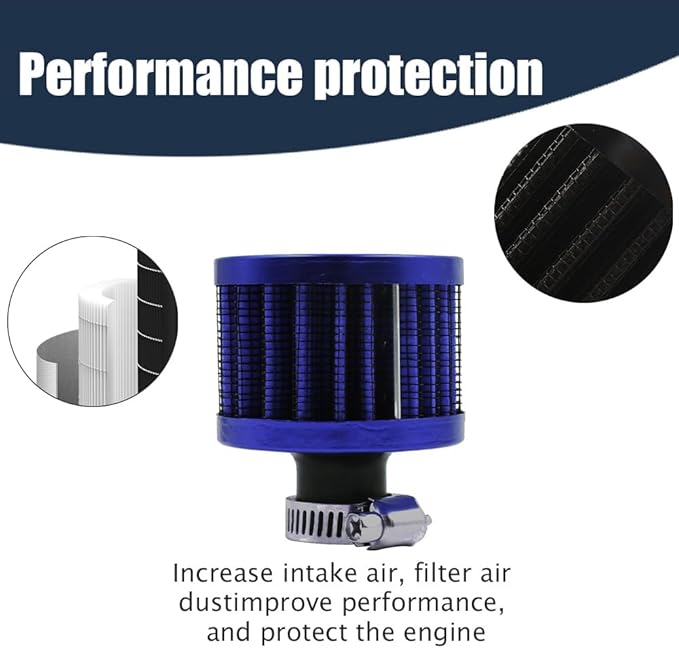 Breather Filter, Air Filter Valve Cover Breather, 12mm Mini Air Filter Vent Crankcase Breather, Air Filters Cold Air Intake Filter Breather, Car Accessories Universal for Car, Motorcycle