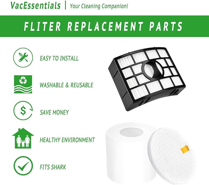 NV752 AZ1501 AZ1002 Filters for Shark Rotator Lift-Away Vacuum Filter Replacement Parts NV650 NV651 NV750 NV751 NV752 NV753C NV765 NV830 NV831 AZ1002 AX950 AX951 AX952 AZ1000 AZ1001 AZ1501