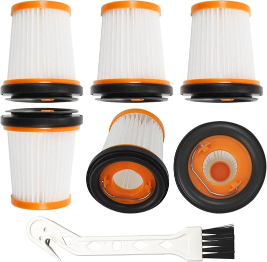 6-Pack WV201 for Shark Wandvac Filter Replacement Shark Handheld Vacuum Filter ION W1 S87, WV200, WV201, WV205, WV201BK,WV220, Compare to Part: XHFWV200