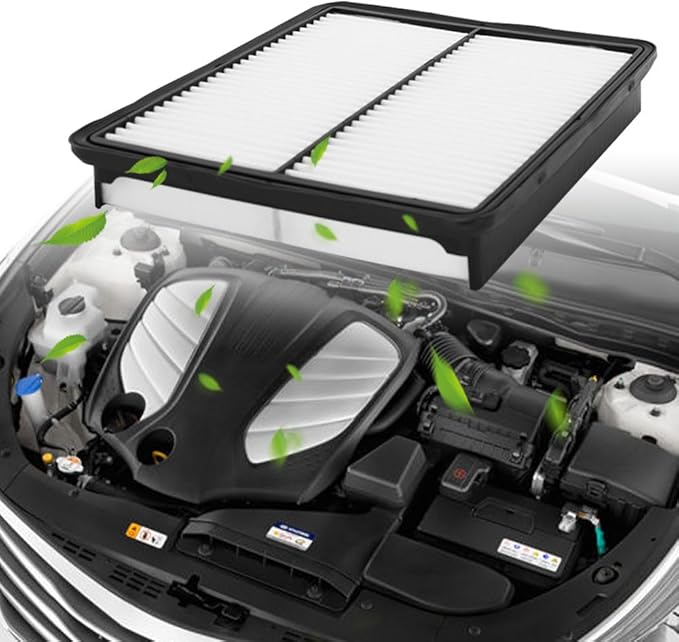 Air Filter, (CA10881) Engine Air Filter Compatible with 2011-14 Hyundai Sonata,Santa Fe (2010-12),Azera (2012-17), 2011-14 Kia Optima,Sorento (2011-13)