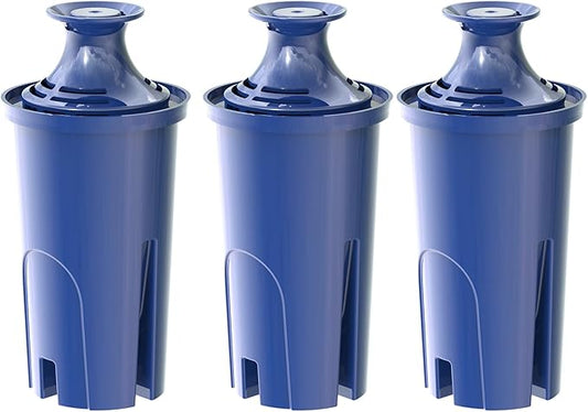 Alkaline Water Filter Replacement for Brita® Filter, Pitchers and Dispensers, Classic 35557, OB03, Mavea® 107007, Replacement for Brita® Pitchers Grand, Lake, Capri, Wave and More (3 Pack)