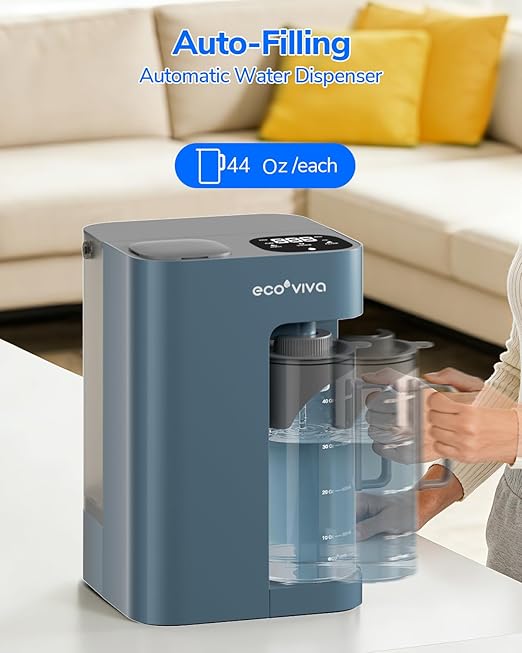 Mate 3 Reverse Osmosis Water Filter Countertop, 3:1 Pure to Drain, 44oz Smart Autofill Pitcher, No Installation Water Purifier, 8 Stage RO Water Filtration, with Remineralization, Blue