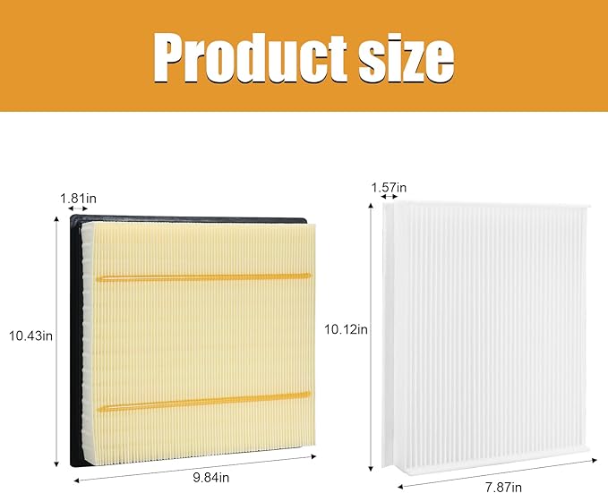 7C3Z-9601-A Engine Filter and FL3Z19N619A Cabin Air Filter Set Replacement for Ford F150 2015-2023, Replacement for Ford Expedition 2018-2024, Ford Lobo 2016-2022, Lincoln Navigator 2018-2024