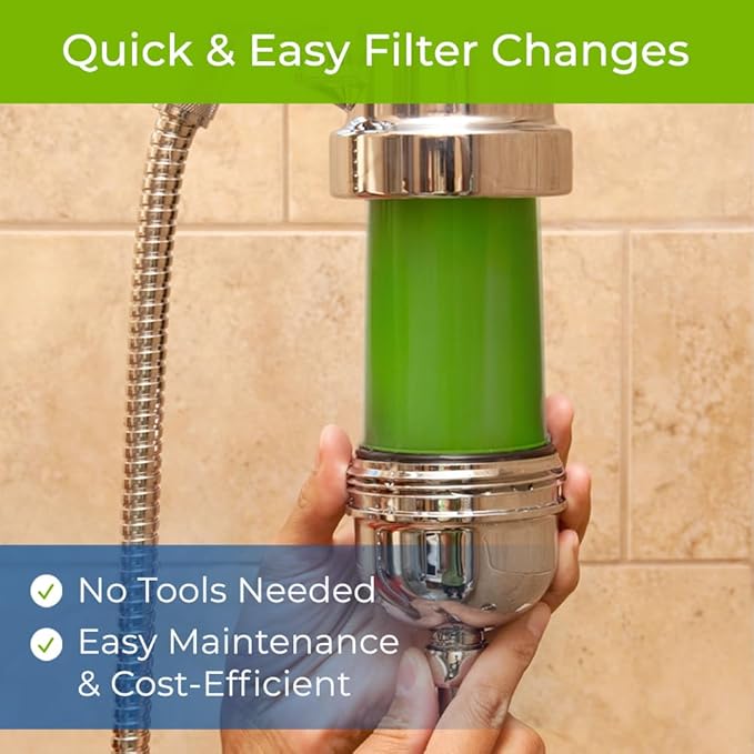 WaterChef Premium Shower Filter System SF-7C-ECO – 1.8 GPM Water-Saving (Chrome) – Deluxe Adjustable Wand, Advanced Filtration, NSF/ANSI Certified, 10,000 Gal.