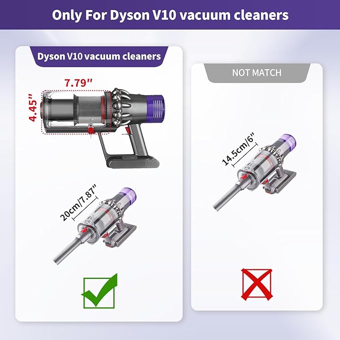 Upgraded Dust Bin Replacement Compatible With Dyson Dyson V10 SV12 Animal and Absolute Models Only,NOT For V7 V8 V11 V12 V15, Canister Bin for Part No.969509-01 with 1 HEPA Filter