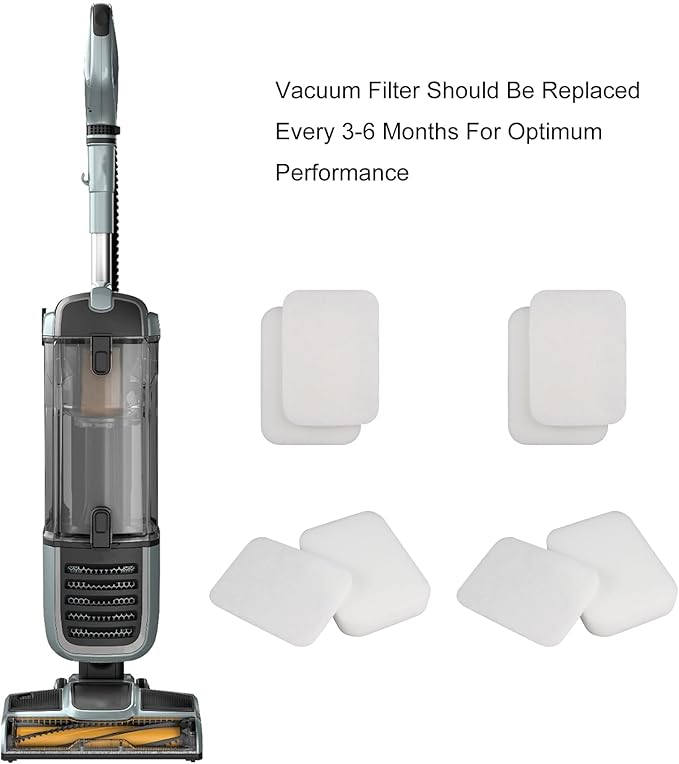 Replacement Filters Compatible with Shark ZU100 NV181 ZU55 NV150 NV151 NV250 ZU51 ZU102 ZU60 ZU62 ZU62C Navigator Zero-M Self-Cleaning Brushroll Pet Pro Upright Vacuum,Parts # 1239FT60(4 Packs)