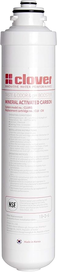 Aquverse Clover Carbon and Mineral Replacement Filter for Under-Sink RO System