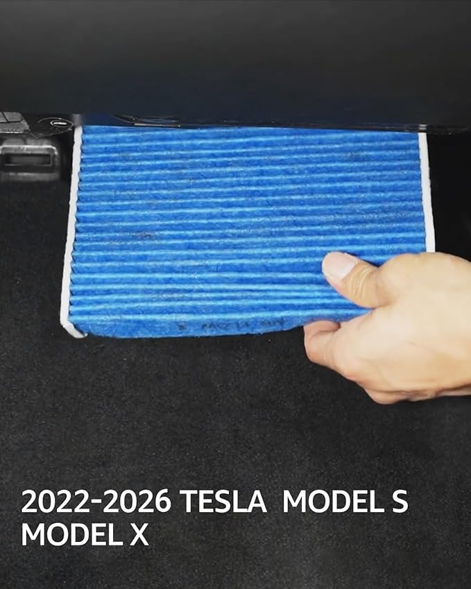 BASENOR 2026-2022 Tesla Model S Model X Cabin Air Filter with Activated Carbon Air Filter Replacement (Proprietary Design) Tesla Model S Plaid Model X Plaid Interior Accessories