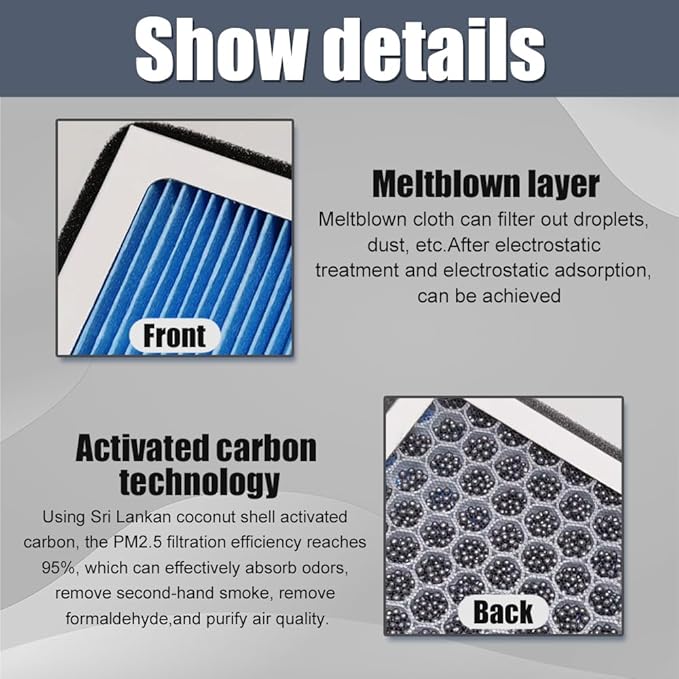 CF10285 Cabin Air Filter with Activated Carbon Beads – Fits for Toyota & Lexus Vehicles: Camry, RAV4, Highlander, Corolla, 4Runner, Tundra, Prius, Subaru, Avalon | Honeycomb Structure