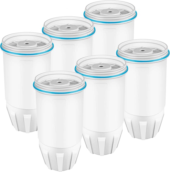 Water Filter Replacement Fits for ZERO Pitcher, 6 Pack Water Filters Replacement for ZR-001, ZR-017, ZD-010RP, ZP-010, 5 Stage Filter System, Reduce Lead, 0 TDS by APPLIANCEMATES