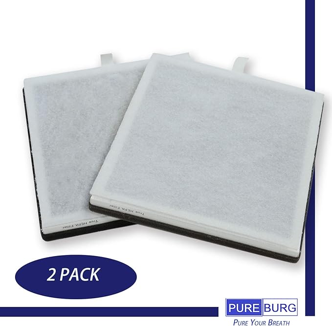 PUREBURG PEAIRFIL Replacement Filter Compatible with Pure Enrichment PureZone Air Purifier PEAIRPLG,2-Pack H13 HEPA Activated Carbon 4-Stage Filtration