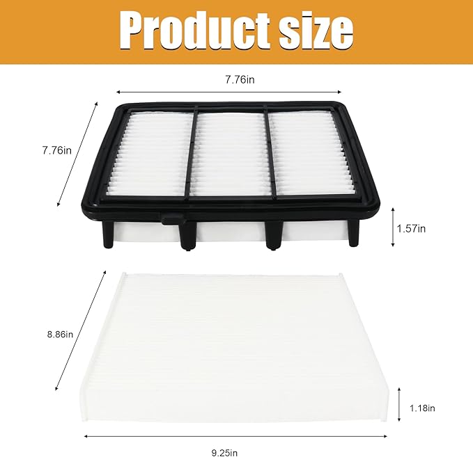 17220-64A-A00 80291-TF3-E01 Air & Cabin Filter Compatible with Honda Civic 1.5L 2022-2023