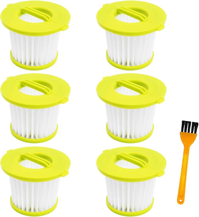 PCL704 Filter Replacement for Ryobi ONE+ 18V Handheld Vacuum PCL705, PCL705B PCL700 Series, Compare to Part # A32HFOO A32F05N, 6 Pack PCL704 Vacuum Filters Set