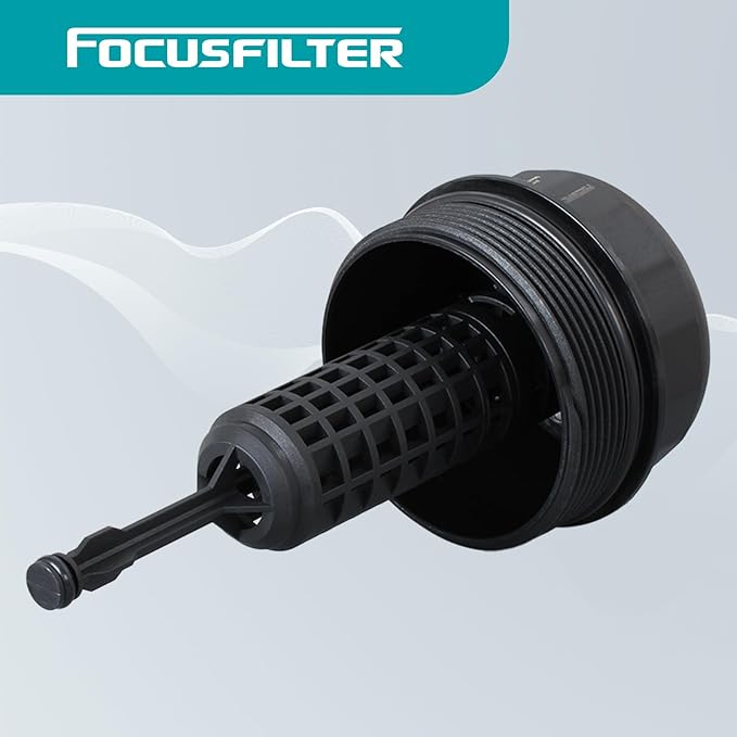 FOCUSFILTER CAP5610 Oil Filter Housing Cover, 26351-3C100 Cap & 26360-3C100 Relief Valve & 26352-3C100 Core, Compatible with for Hyundai Santa Fe 07-09 Sonata 06-09 Entourage 07-08 Veracruz 07-08
