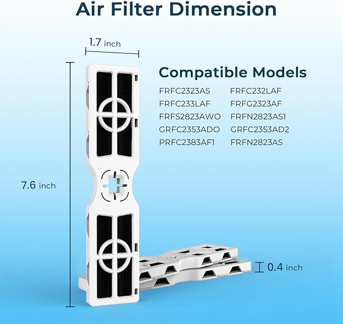 Crystala Filters Replacement for Frigidaire FRGPAAF2 PureAir AF-2 Refrigerator Air Filter, FRFC2323AS, FRFC232LAF, FRFC233LAF, FRFG2323AF, FRFN2823AS Air Filter (3 Pack)